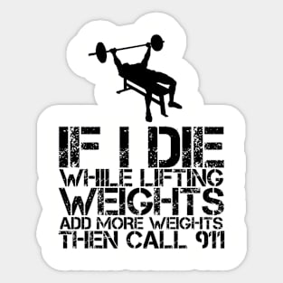 Funny Weightlifting Bodybuilder Gym Exercise Fitness Humor Sticker